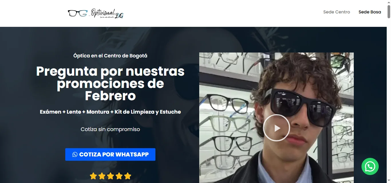 Portafolio web: optivisualdl.com diseñada con enfoque en conversión y optimización móvil